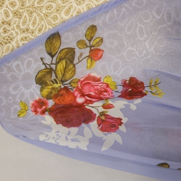 Women's Lavender Chiffon Beach Cardigan Blouse Shawl Loose Top Outerwear Size M - Picture 10 of 13